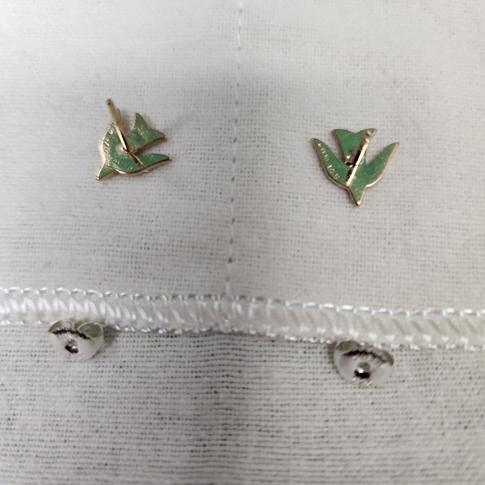 James Avery Retired 14k Gold Dove Detailed Post Backs Are Avery 925  With Box - Picture 15 of 16